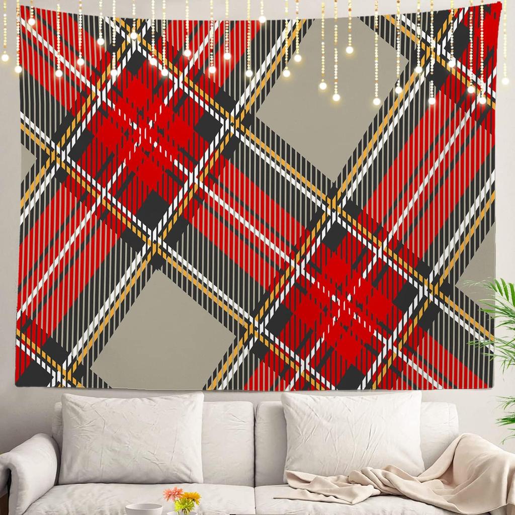 Christmas Wall Tapestry, Tree Wall Hanging Large Tapestry Decoration Polyester Fiber White Hem Around for Dorm Room Bedroom