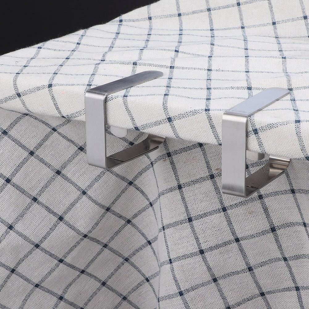 4 st Hushåll Rostfritt Stål Bordsduk Halkfria Klämmor Bordsduksklämma