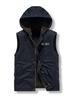 Herren Navy Winter Lammwolle Kapuzenweste Jacke