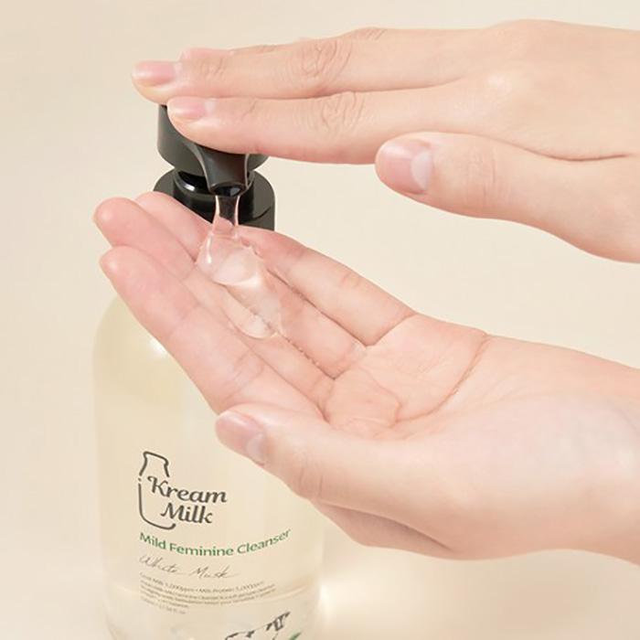 Cream Milk Mild Probiotic Feminine Wash – pH Balanced Gentle Cleansing with Lactobacillus & Moisturising Care, Korean
