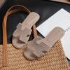 Slippers Women's Outer Wear 2025 New Summer Fashion Versatile Flat Bottom One-word Beach Travel Sandals Comfortable