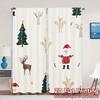 2pcs,Curtains Cute Christmas Tree Angel Reindeer Santa (3) Fashionable Popular Curtains Versatile Polyester Fabric Curtains All