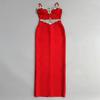 Elegant Beaded Strappy Slit Bandage Evening Gown
