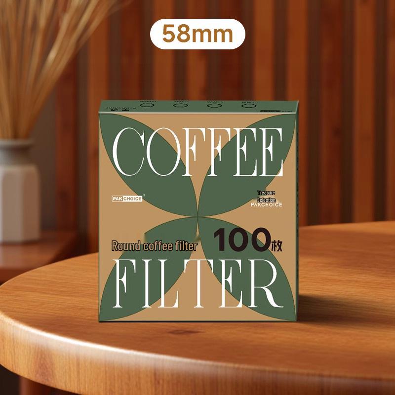 58mm Espresso Machine Moka Pot Filter Paper with Handle, Round Basket Design