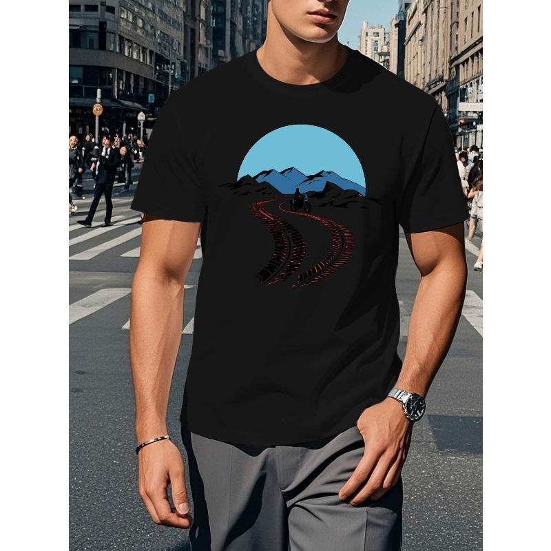 

Европейские размеры Мужская футболка с графическим принтом Balkan Adventure, Повседневная футболка с коротким рукавом, Дышащая, Летняя одежда, Топ S чёрный