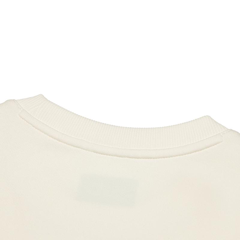 FILA Versatile Fashion Knit Crew Neck Pullover Sweatshirt Women sweatshirt Light-Beige F11W518209FIV