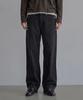 P.IN.O Washed Herringbone Straight Denim Pants - Black