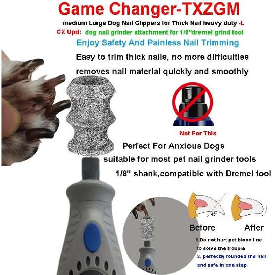 Diamond Dog Nail Grinder Wheel For Dremel, Pet Dog Nail Grinder Attachment Replacement Head Refill, 1/8'' Pet Nail Claw Care Grooming Bit, For Dremel