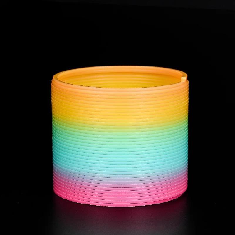 Large Magic Rainbow Ring Spring Ring for Boys and Girls Educational Elastic Ring for Babies Glowing Early Education Elastic Ring Toy