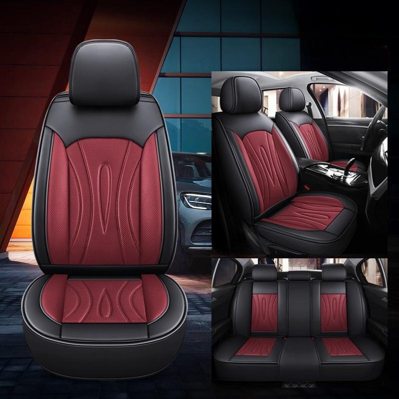 Leather 5-seater Car Seat Cover, Suitable for Sedans, SUVs, and Pickups, with Adjustable Car Accessories for The Front and Rear Seats