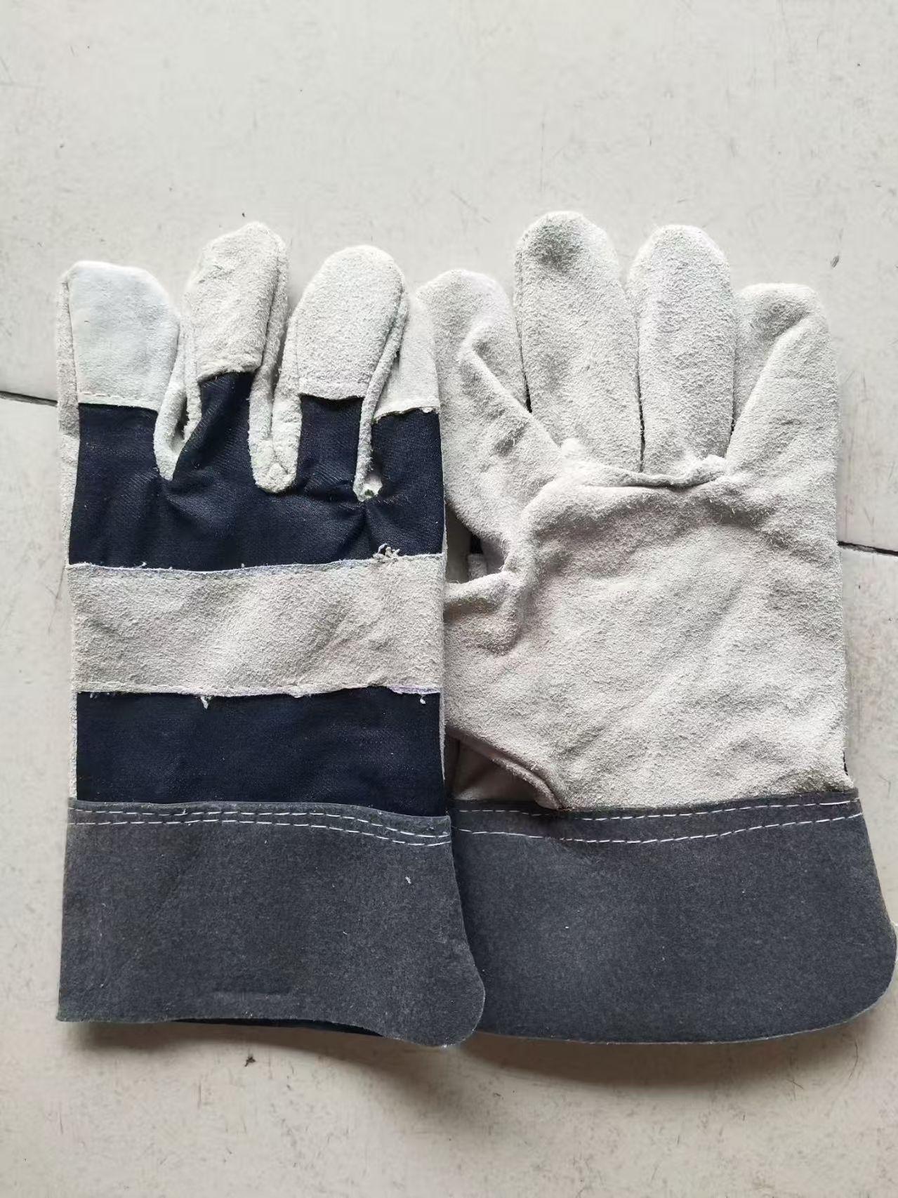 Heat Resistant Welding Gloves Heavy Duty Leather Gloves Anti-puncture Safety Gloves Welder Protective Gloves (as the picture,S)