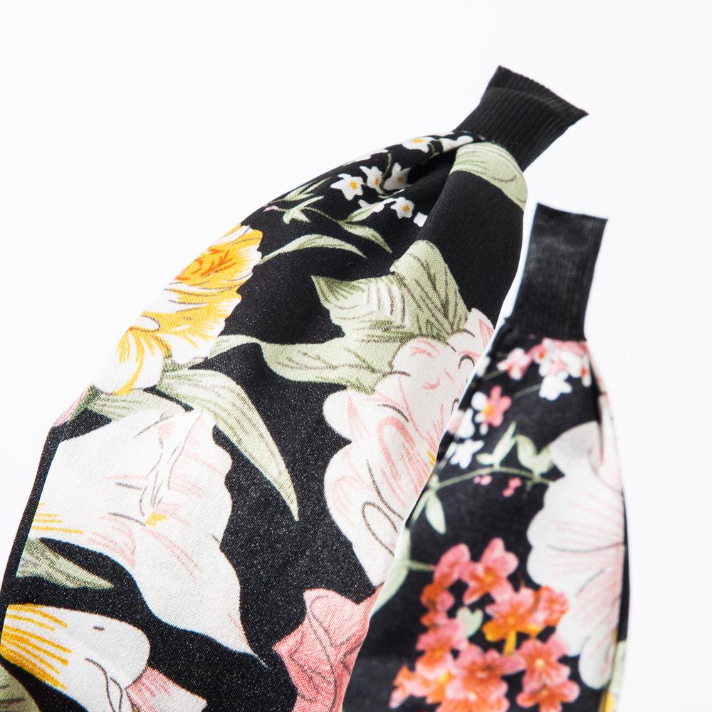 Headbands for Women Floral Pattern Knotted Wide Headbands Cross Knot Hair Bands Vintage Hairband Headbands Accessories