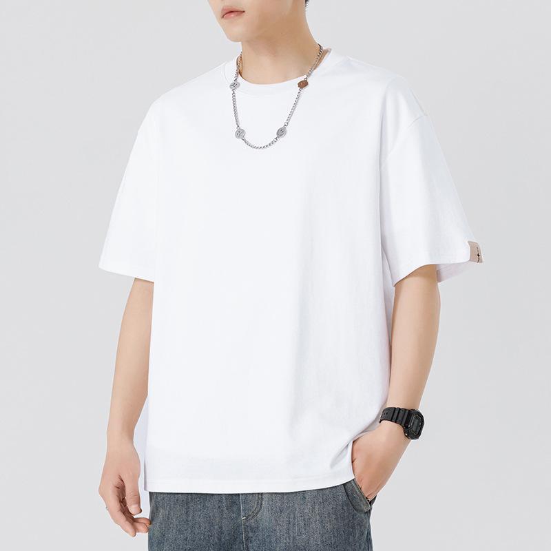 Men's Loose Fit Minimalist Crew Neck Solid T-Shirt, Summer Short Sleeve