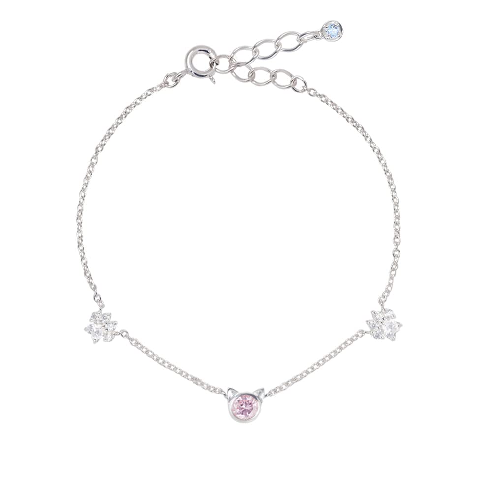 

Selectable Birthstone Bracelet Cat Jewel Paw Silver Cat [Future Angel] Women s & [MIB5107PCZ] (March Aquamarine)