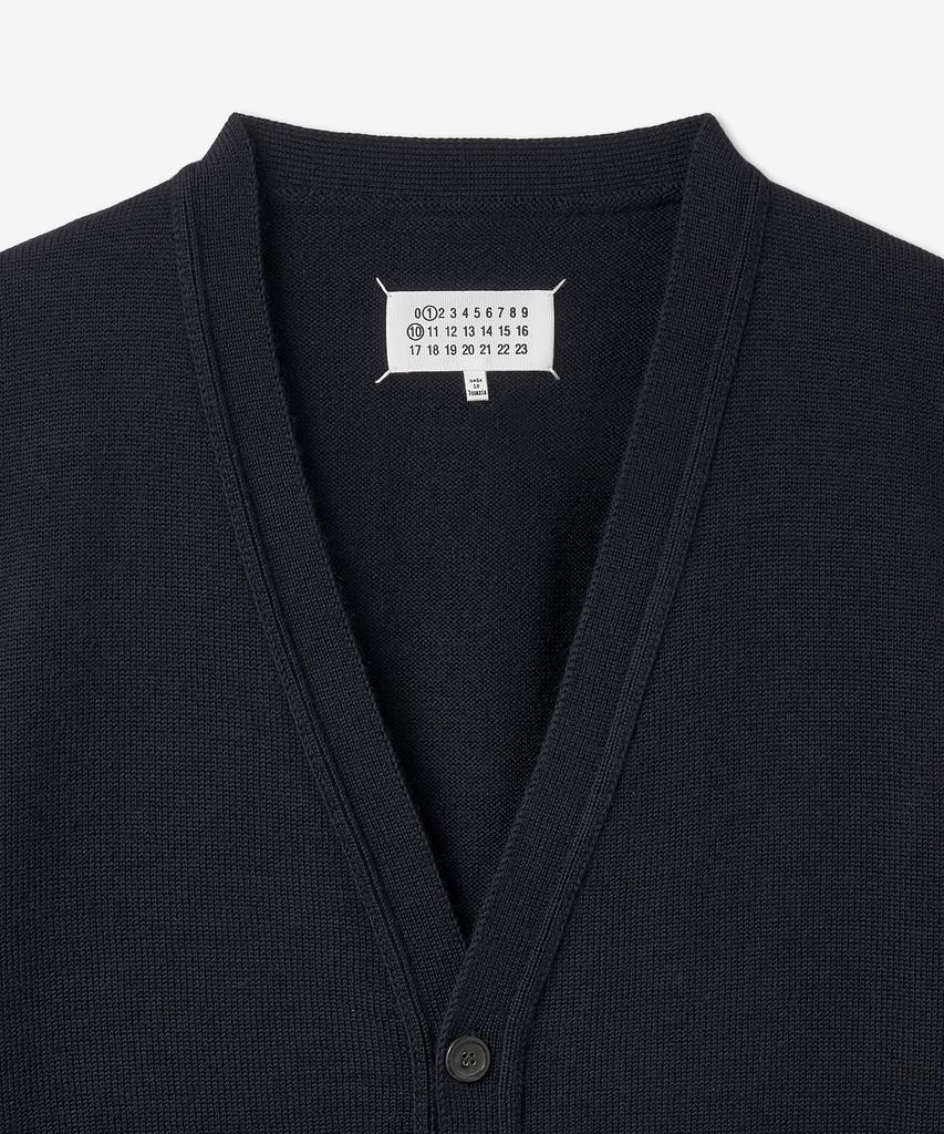 Maison Margiela 4-Stitch Virgin Wool Cardigan - Navy / S50Hp0015M13061511