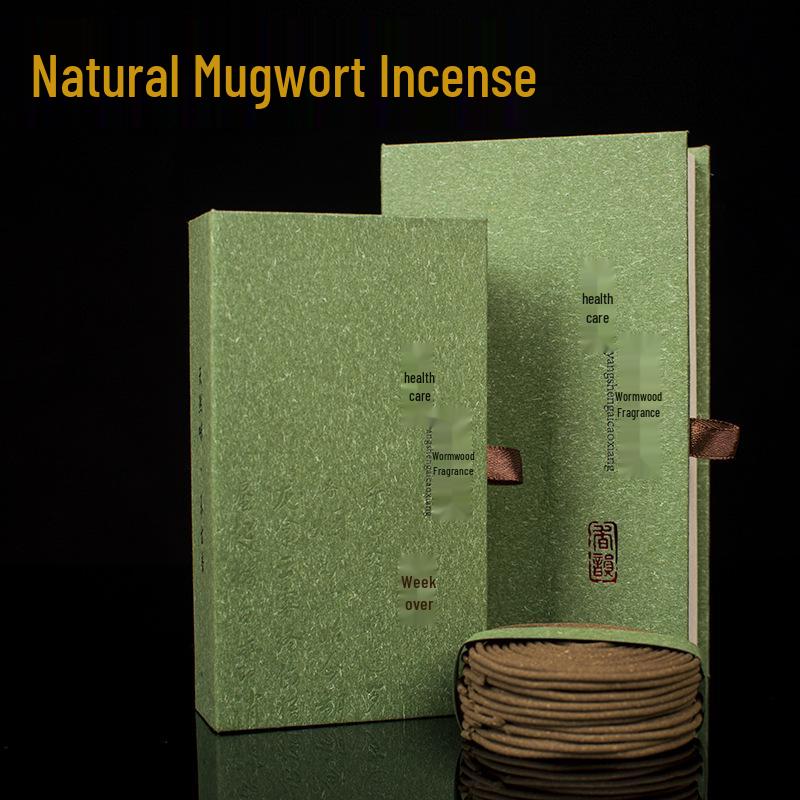 3-Year Aged Mugwort Coil Incense - 40 Coils, 2-4 Hours Burn Time - Ideal for Home Fumigation and Odor Removal Qichun Mugwort [4-hour 40 coils]