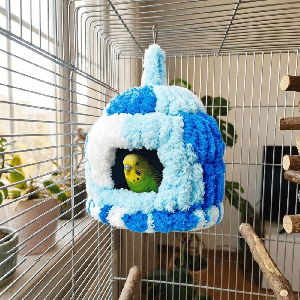 Plush Parrot Warm Nest Warm Bird Hanging Hammock Hanging Parrot House  Cage Accessories