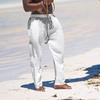 Summer Men's Straight Leg Pants Breathable Cotton and Linen Loose Casual Sports Trousers