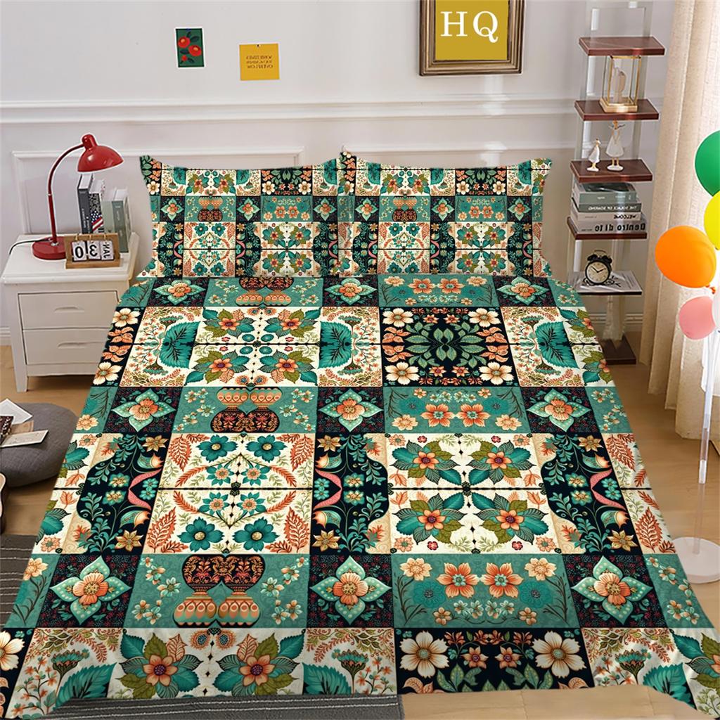 Zestaw pościeli 3D Paisley w stylu indyjskim Poszwa na kołdrę 2/3 sztuk UK/US/AU/EU/DE Pełny rozmiar Zmywalny miękki Szybkoschnący Dekoracja wnętrz