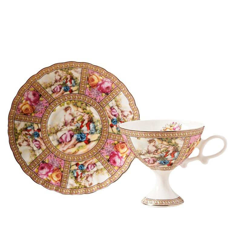 Bone China Espresso Cup Saucer Sets Ceramic Black Tea Mug Saucer Afternoon Tea Coffee Cup Saucer Sets Couple Cup New Home Gift
