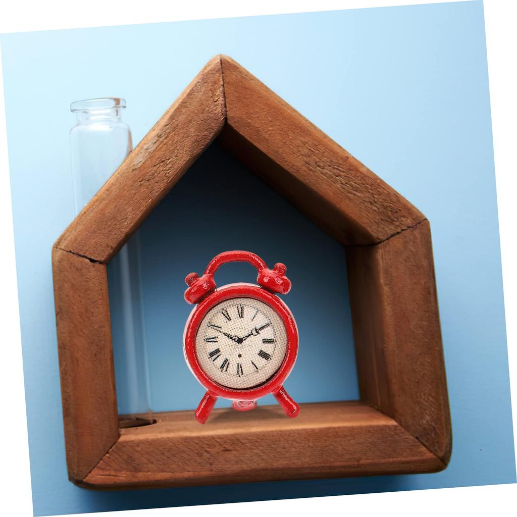 Alasum Miniature Alarm Clocks, Set of 4, 112 Scale, Alloy, Dollhouse Furniture, Accessories, Table Clocks, Photography Props, Interior Decoration,