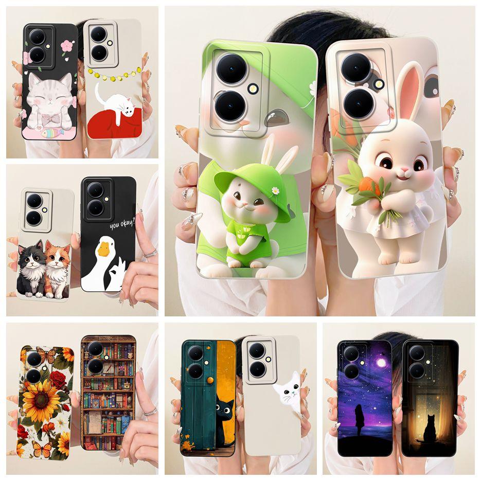 For Vivo V29 Lite Case V2244 Cute Rabbit Cartoon Cover Soft TPU Phone Case For Vivo Y78 Plus VivoY78 + 5G V2271A Back Cover Bags