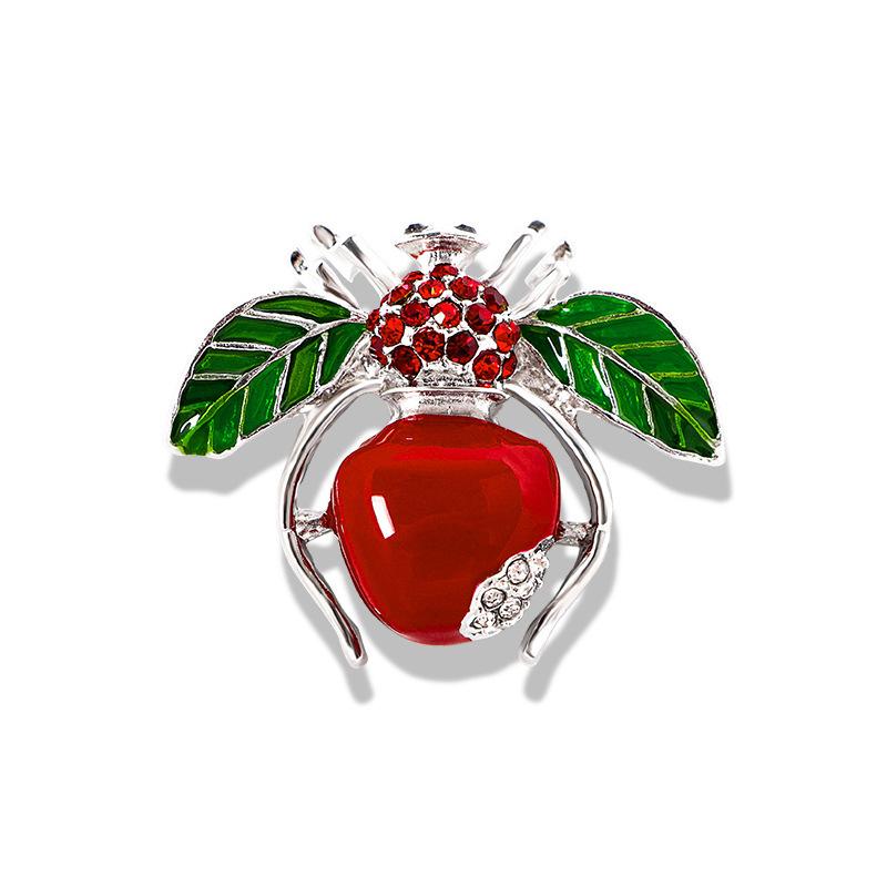 Rerto Bee Crystal Brooches For Women Enamel Rhinestone Animal Tassel Lapel Pins Men'S Suit Collar Pin Badge Accessories