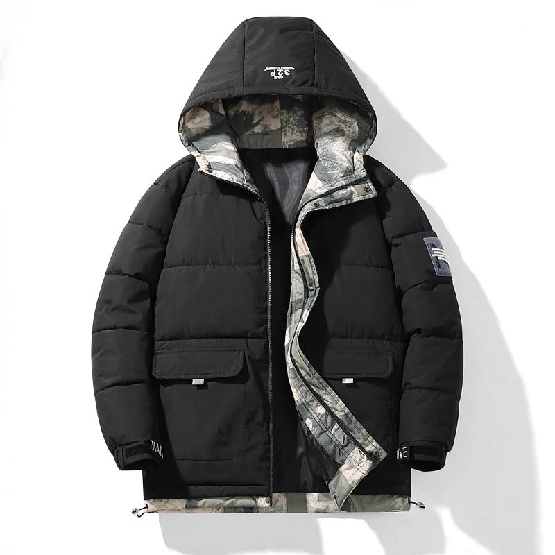 New Hooded Winter Jacket Warm Man Jackets Coats Outwear Snow Windbreaker Male Parka Overcoats Hooded Men Solid Color Parkas