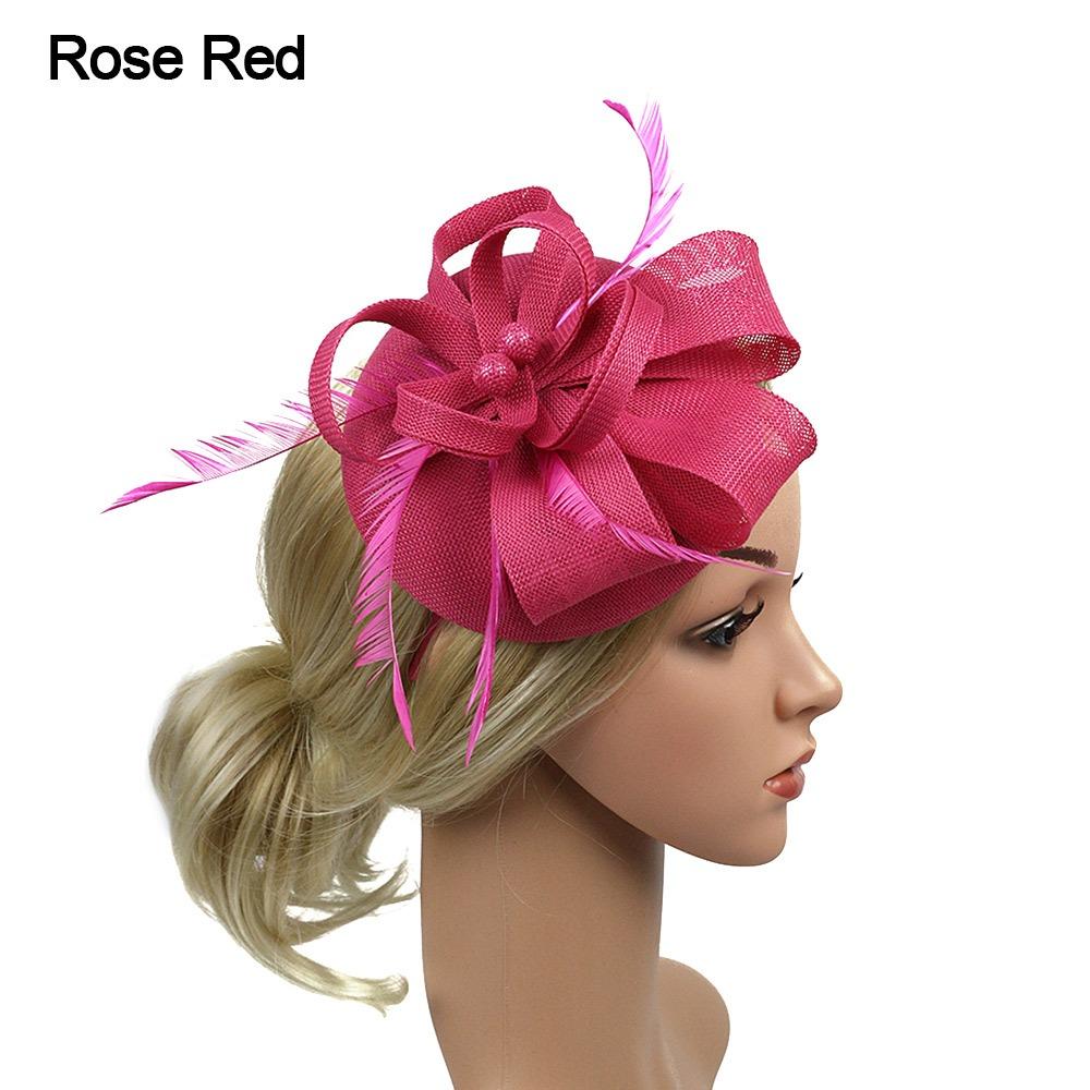 Feather Fascinator Caps Mesh Makeup Prom Elegant Hair Accessories  Women