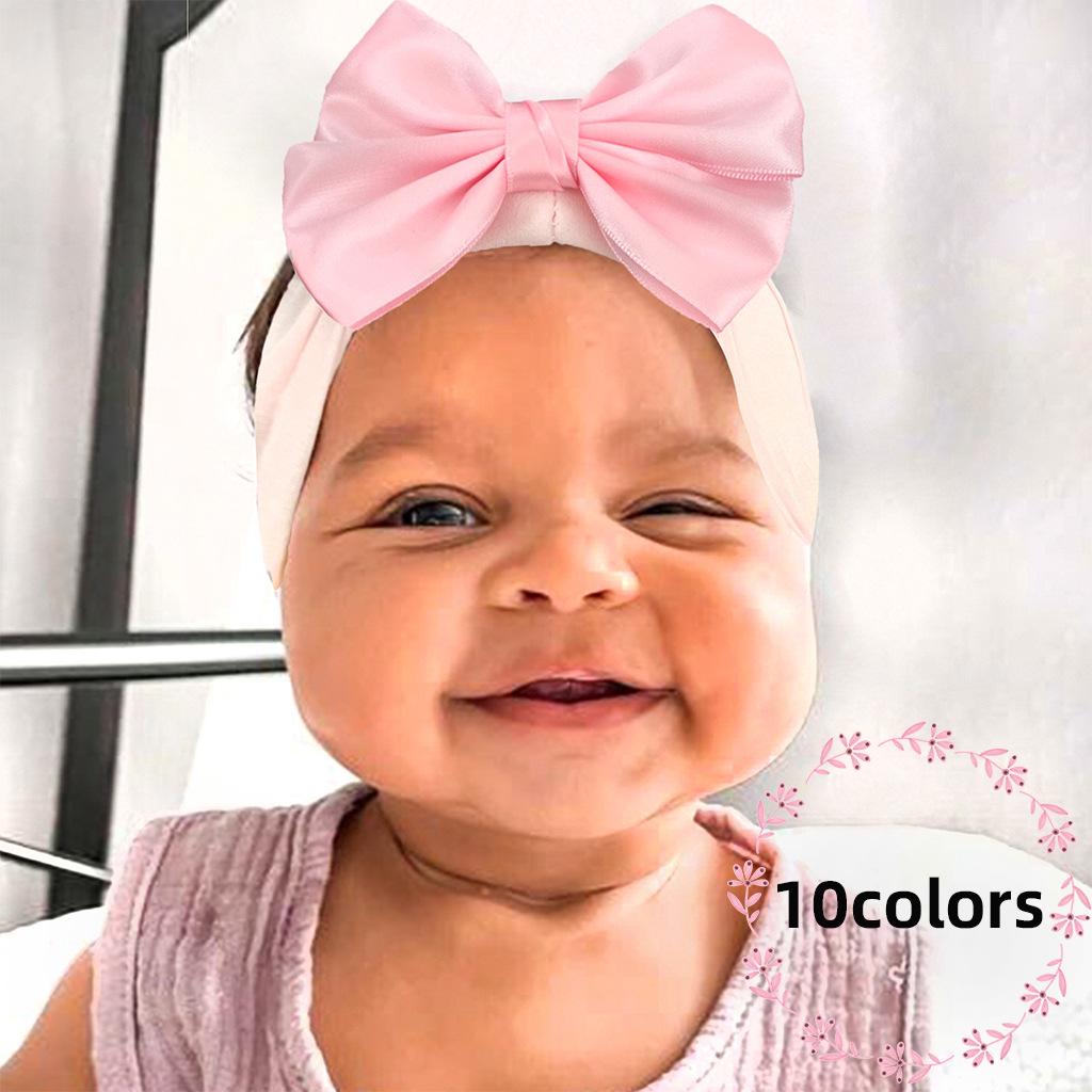 

2023 Soft Nylon Bow Headband: European & American Baby Hair Accessory Bright Red