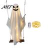Hängender Zaubererhut Geist für Veranda Halloween Leuchtende Dekoration, Gruselig Groß auf Einem Außen Geister mit Warmen Lichtern Schwingend Hexe Vorgarten Baum