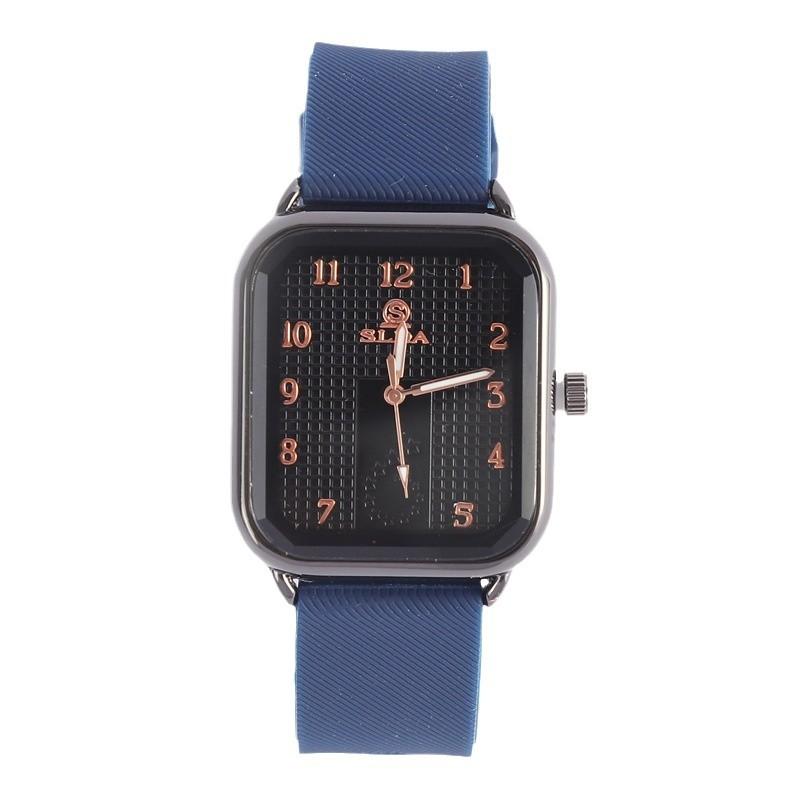 Rectangle Business Casual Men'S Watch Student Fashion Trend Silicone Strap Quartz Watch Men