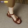 Summer Women Sandals Low Heels Basic Genuine Leather Office Ladies Casual Outdoor Shoes Woman Concise