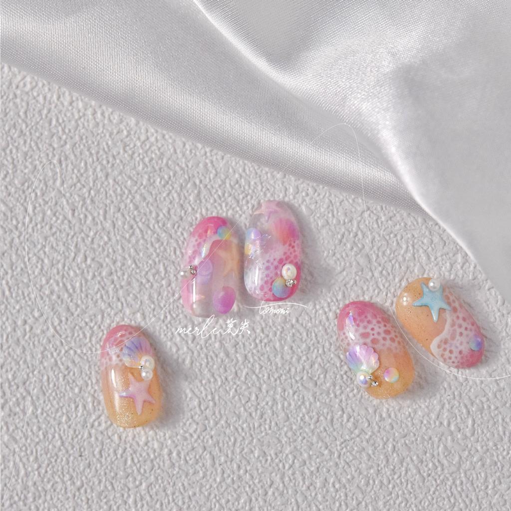 Bright Crystal Colorful Shell Nail Art Sticker DIY Making Creative Decorative Stickers