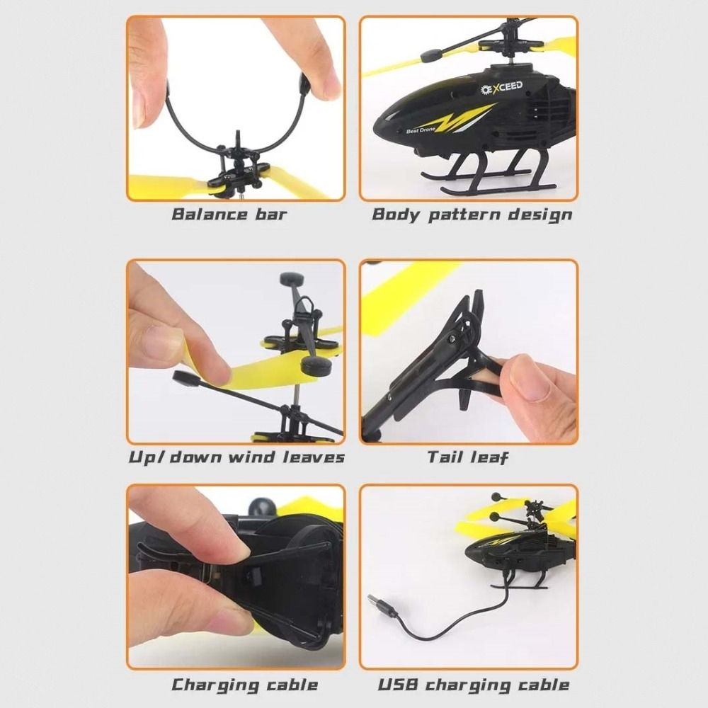 Flying Helicopter Remote Control Aircraft Watch Wrist Mini RC Plane  Kids and Adults