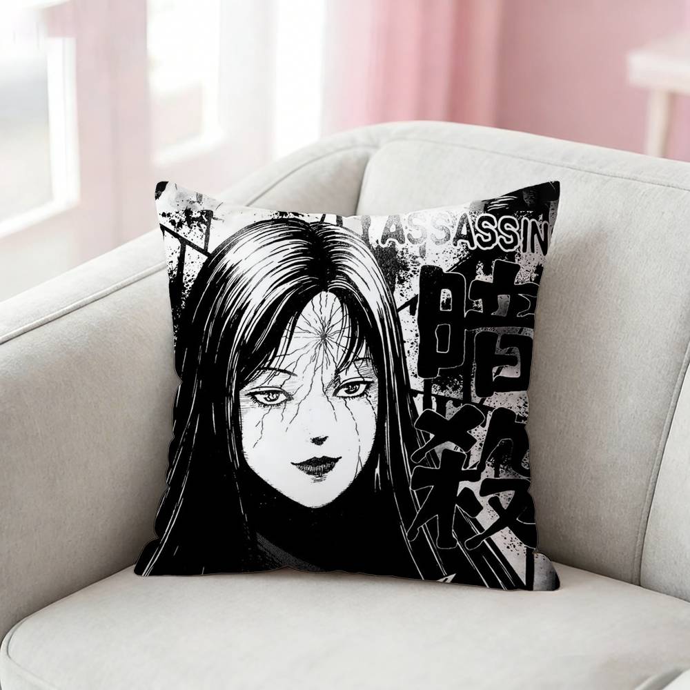 Japan Manga Junji Ito Tomie Pillow Case For Sofa Living Room Home Office Decor Protective Cover