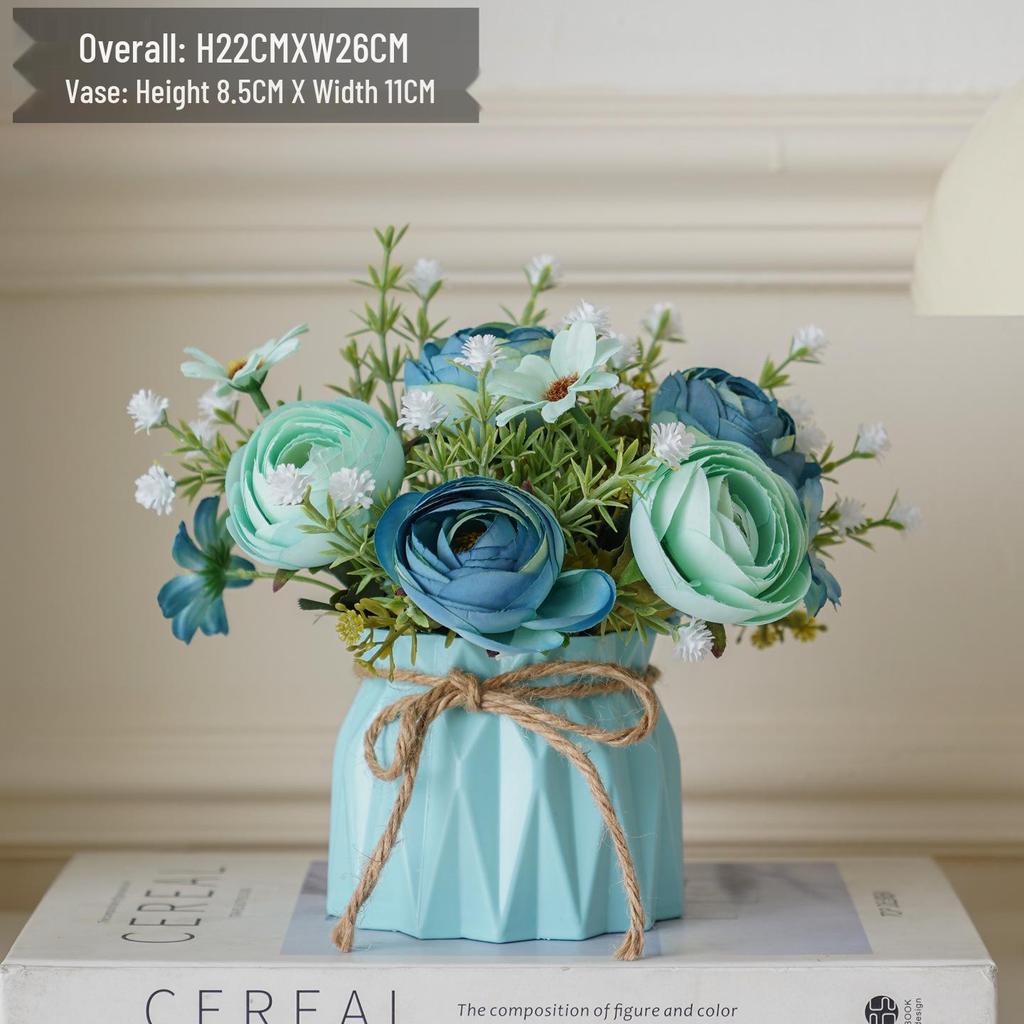 Artificial Flowers Desktop Ornament for Living Room and Dining Table Decoration