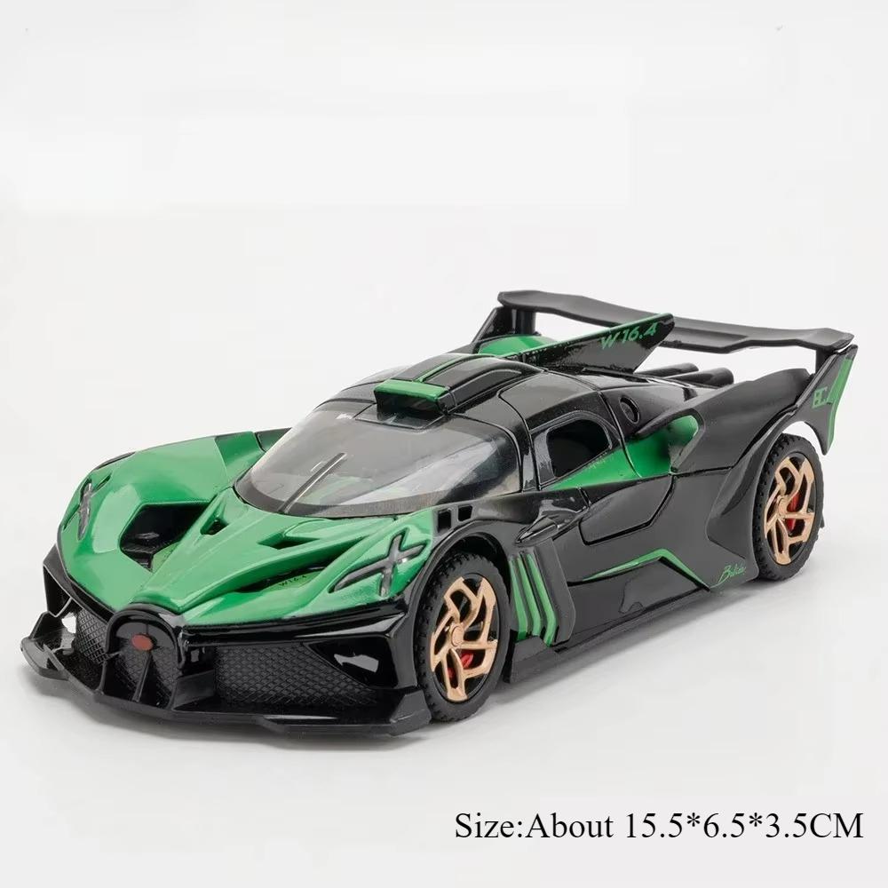 1:32 Tourbillon Bolide Alloy Diecast Sports Car Model Toys Sound Light Pull Back Doors Opened Miniature Vehices Adult Boys Gifts
