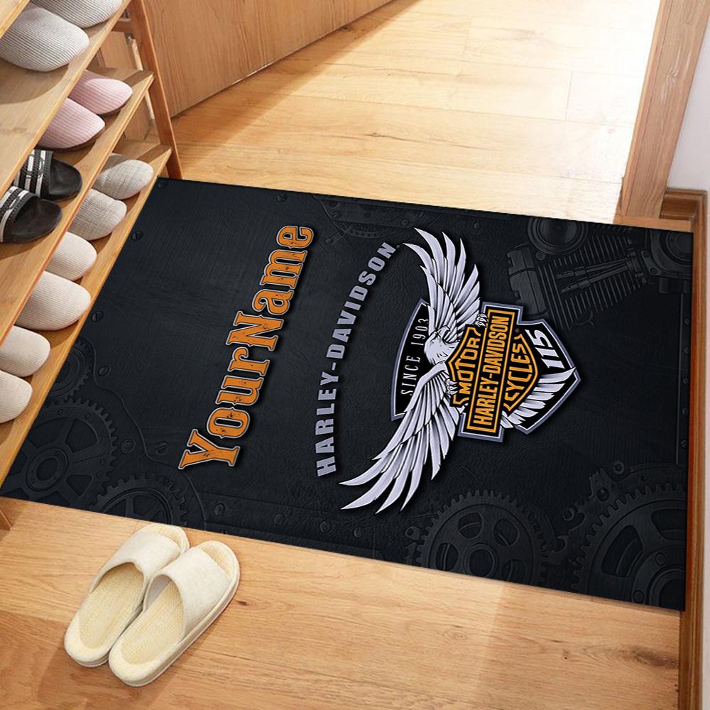 Harley-davidson Motorcycles Personalized Text Area Rug Perfect for Kitchen Dormitory Playrooms Hallway Anti-slip Rug Decorate Offices