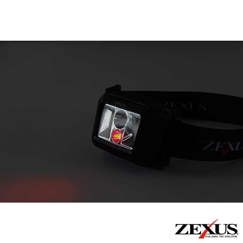 Fuji Lighting ZEXUS LED-Licht mit Akku 560 Haupt-LEDs Laufzeit bis zu 20 Stunden Wiederaufladbare Stirnlampe zum Angeln ZX-190 ZR-01 (Maximale Lumen, Zeit