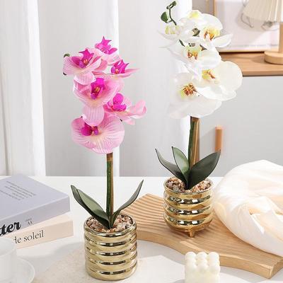 Luxuriöse Phalaenopsis Topf-Kunstblume - Perfekt für Wohnzimmer-, Restaurant- oder Hoteldekoration.