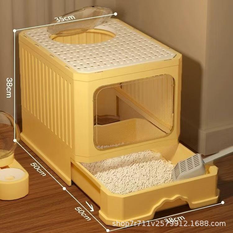 Odor-Proof Top-Entry Cat Litter Box with Free Shipping - Anti-Splash, Fully Enclosed Design