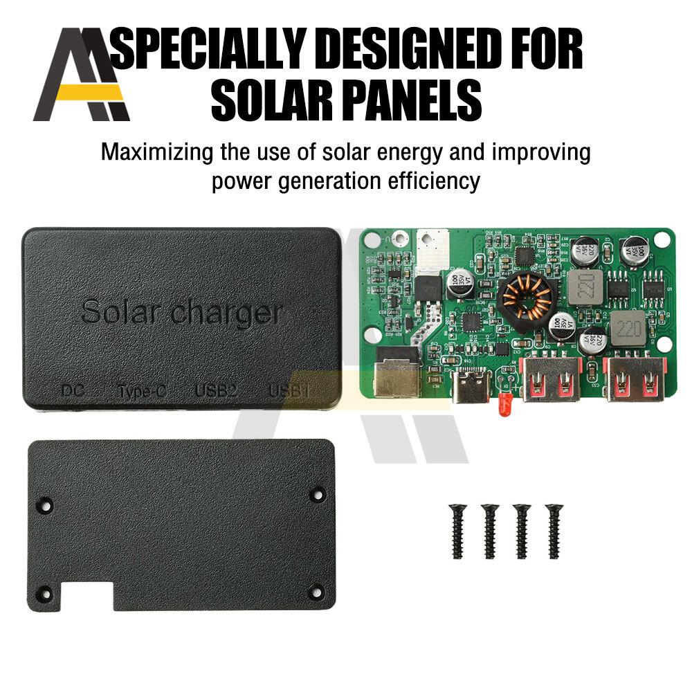 PD 100W Solar Voltage Regulator Controller with Type-C PD & Dual USB Fast Charging for Solar Panels DIY Power Module