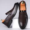 Fashion British Leather Slip-on Business Dress Shoes for Men Fashion New Soft-soled Men‘s Loafers Designer Increase Male Wedding Shoes
