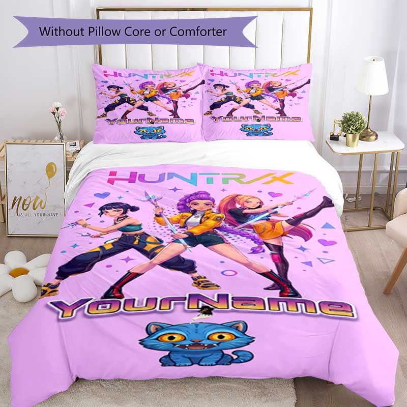 Demon Hunter Girls 2 Customize your name Bedding Set Breathable Duvet Cover with Pillowcases Home Decoration Birthday Gift