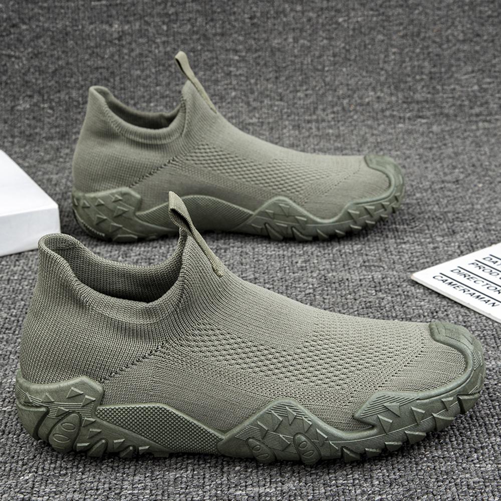 Men's casual and lightweight sports shoes breathable waterproof sports shoes lace-up cloth mesh new walking