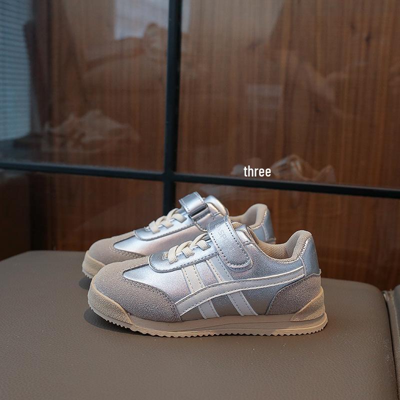 2023 Autumn Forrest Gump Children's Soft Sole Sneakers - Silver Casual Shoes for Boys & Girls