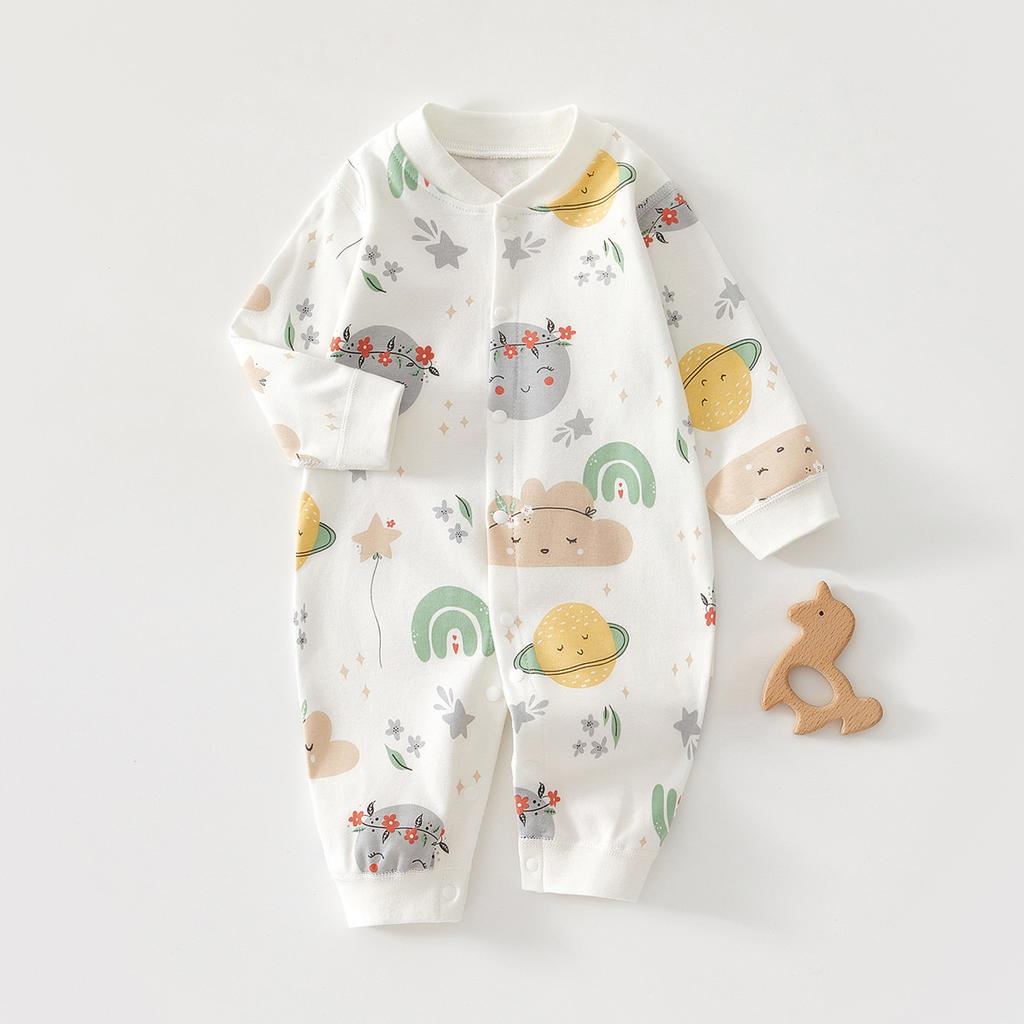 Baby Long Sleeve Romper Pure Cotton Newborn Infant Pajamas Spring Autumn Base Layer Crawling Clothes