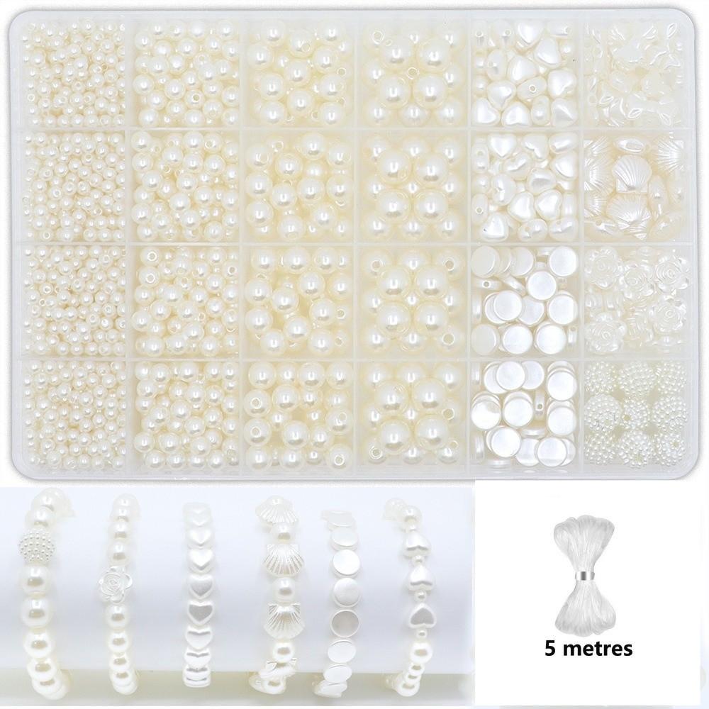 1890pcs 4/6/8/10/12mm Size DIY Bracelet Beads with Gold Beads Crafting Beads  for Necklaces