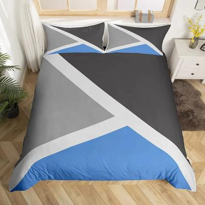 Geometrisches Dreieck Bettbezug Queen Patchwork Geometrie Bettwäsche Set Einfach Modern Abstrakt Steppdeckenbezug Rustikal Zuhause Zimmer Dekor